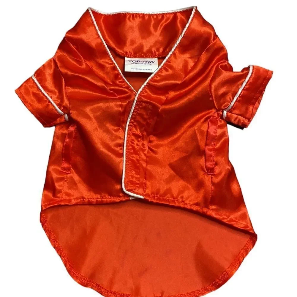 Red Hearts Satin Dog Robe Valentine's Day